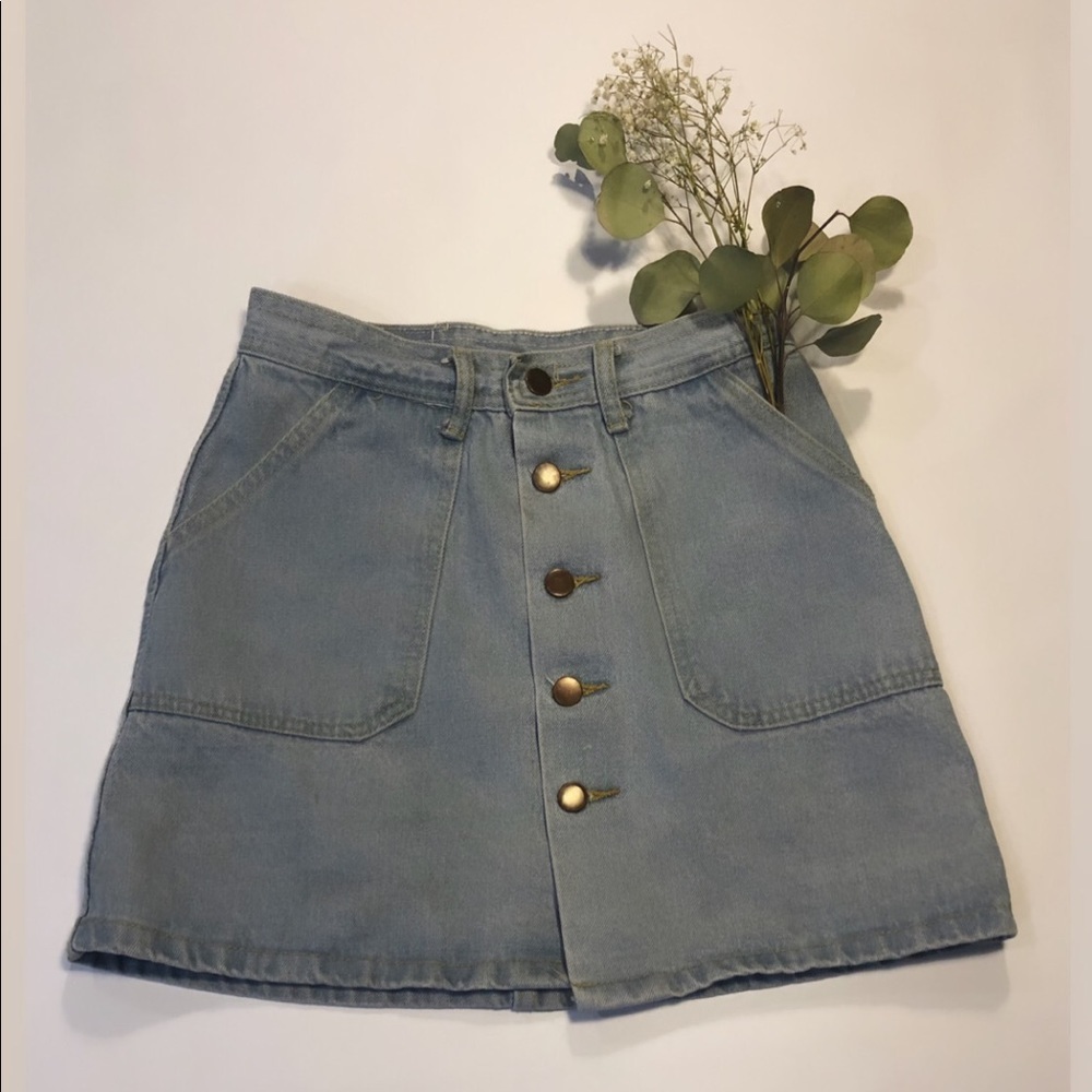 Denim button up skirt